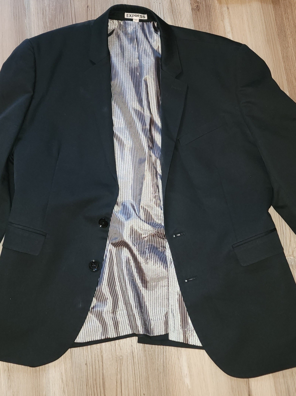 Express Black Blazer with Striped Inner Lining